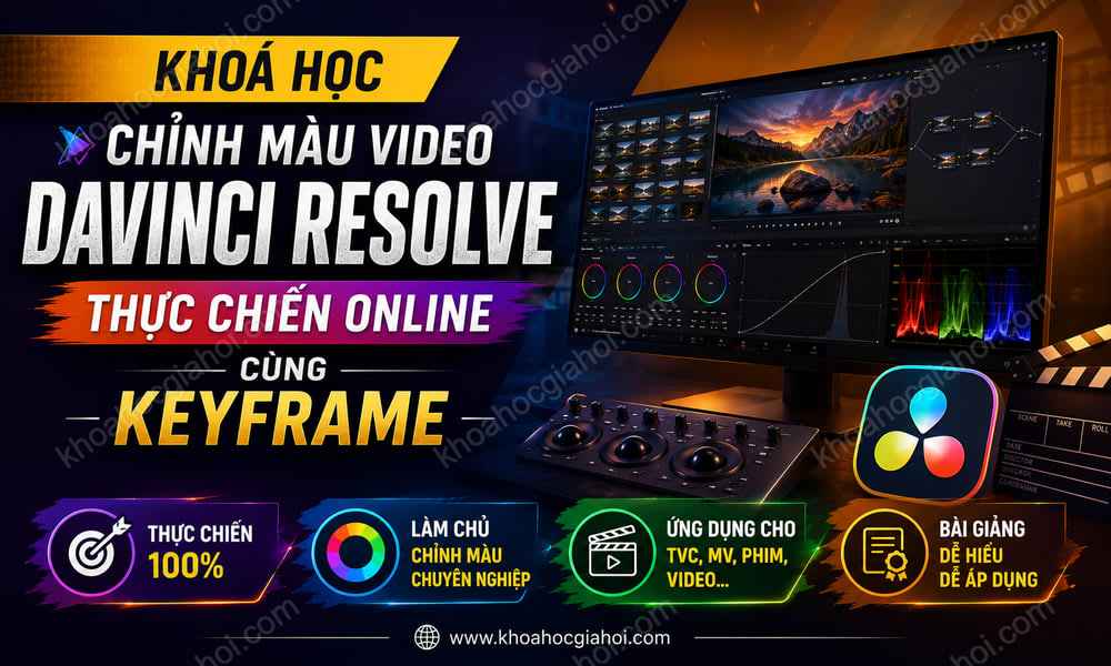 Khoá Học Chỉnh Màu Video Davinci Resolve Thực Chiến Online Cùng Keyframe