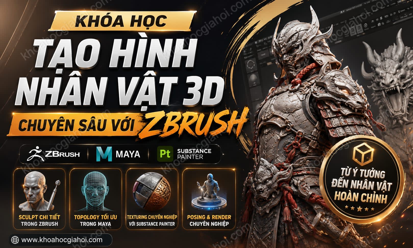 Khóa Học Tạo Hình Nhân Vật 3D Chuyên Sâu Với Zbrush