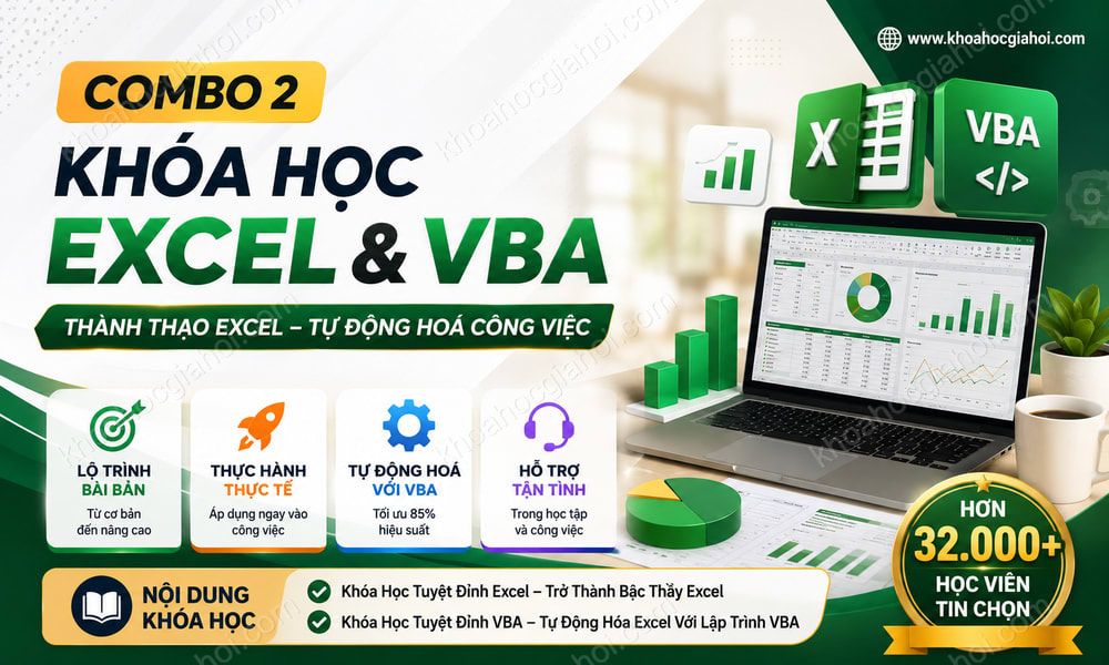 Combo 2 Khoá Học Excel Và Vba