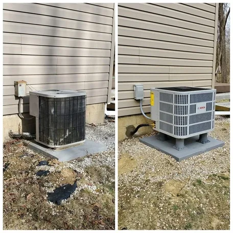 Central air conditioning condenser installed by Central Air Systems on Long Island
