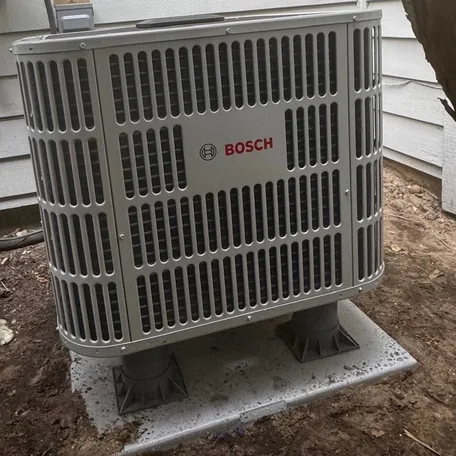 Central air conditioning condenser installed by Central Air Systems on Long Island