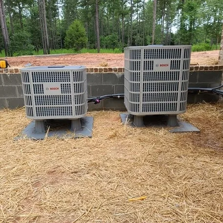 Central air conditioning condenser installed by Central Air Systems on Long Island