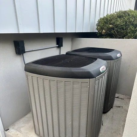 Central air conditioning condenser installed by Central Air Systems on Long Island