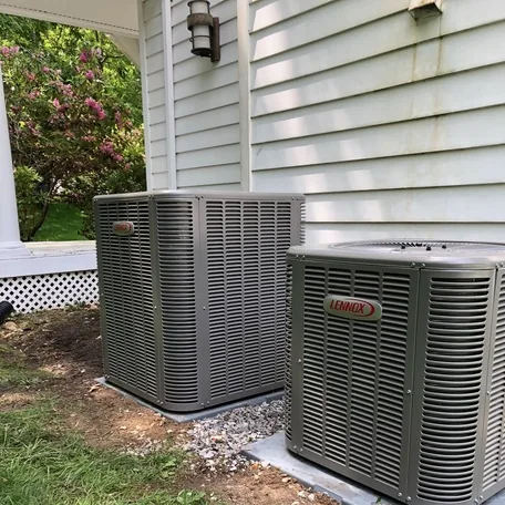 Central air conditioning condenser installed by Central Air Systems on Long Island