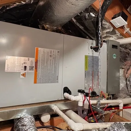 Gas furnace installed by Central Air Systems on Long Island