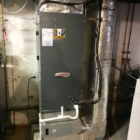 Gas furnace installed by Central Air Systems on Long Island