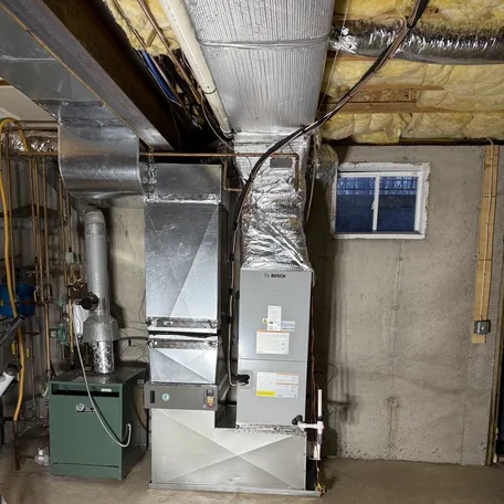 Gas furnace installed by Central Air Systems on Long Island