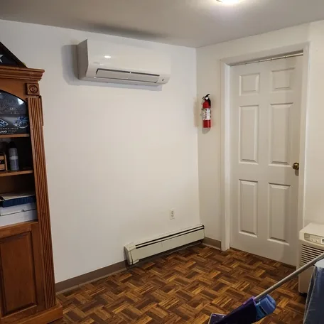 Ductless mini-split ceiling cassette installed by Central Air Systems on Long Island
