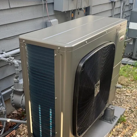 Ductless mini-split outdoor condenser installed by Central Air Systems on Long Island