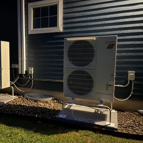 Ductless mini-split outdoor condenser installed by Central Air Systems on Long Island