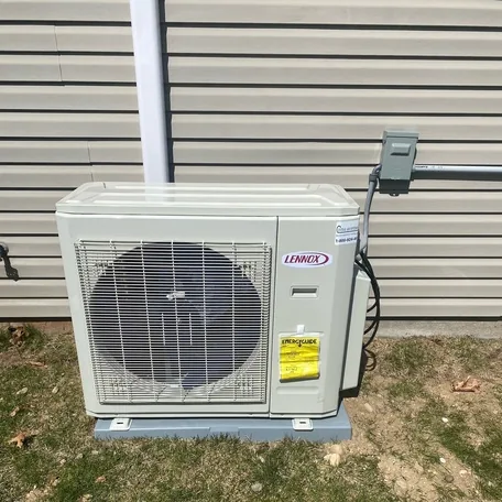 Ductless mini-split outdoor condenser installed by Central Air Systems on Long Island