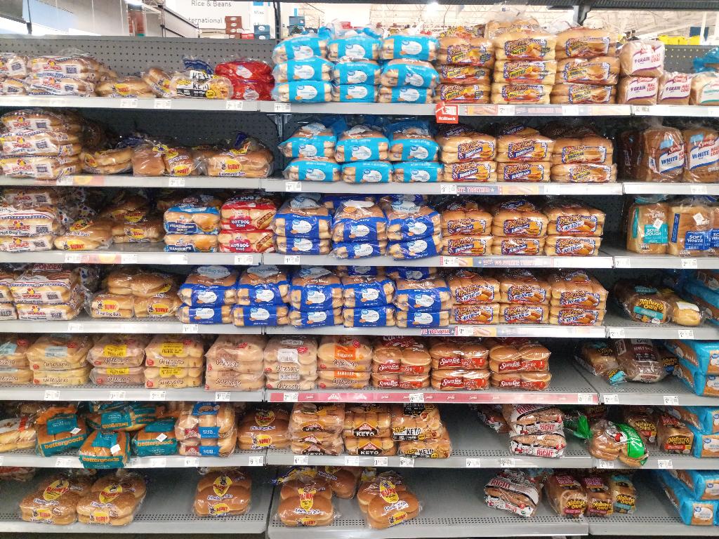 Full retail shelves after merchandising