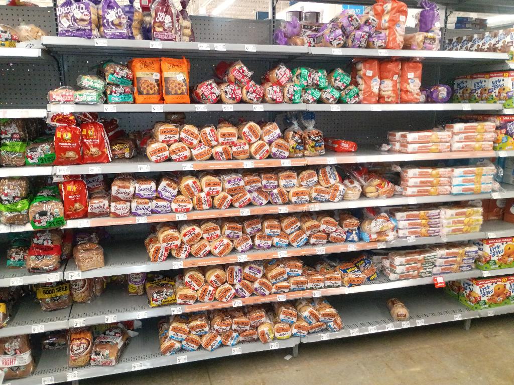 Fully stocked retail shelf