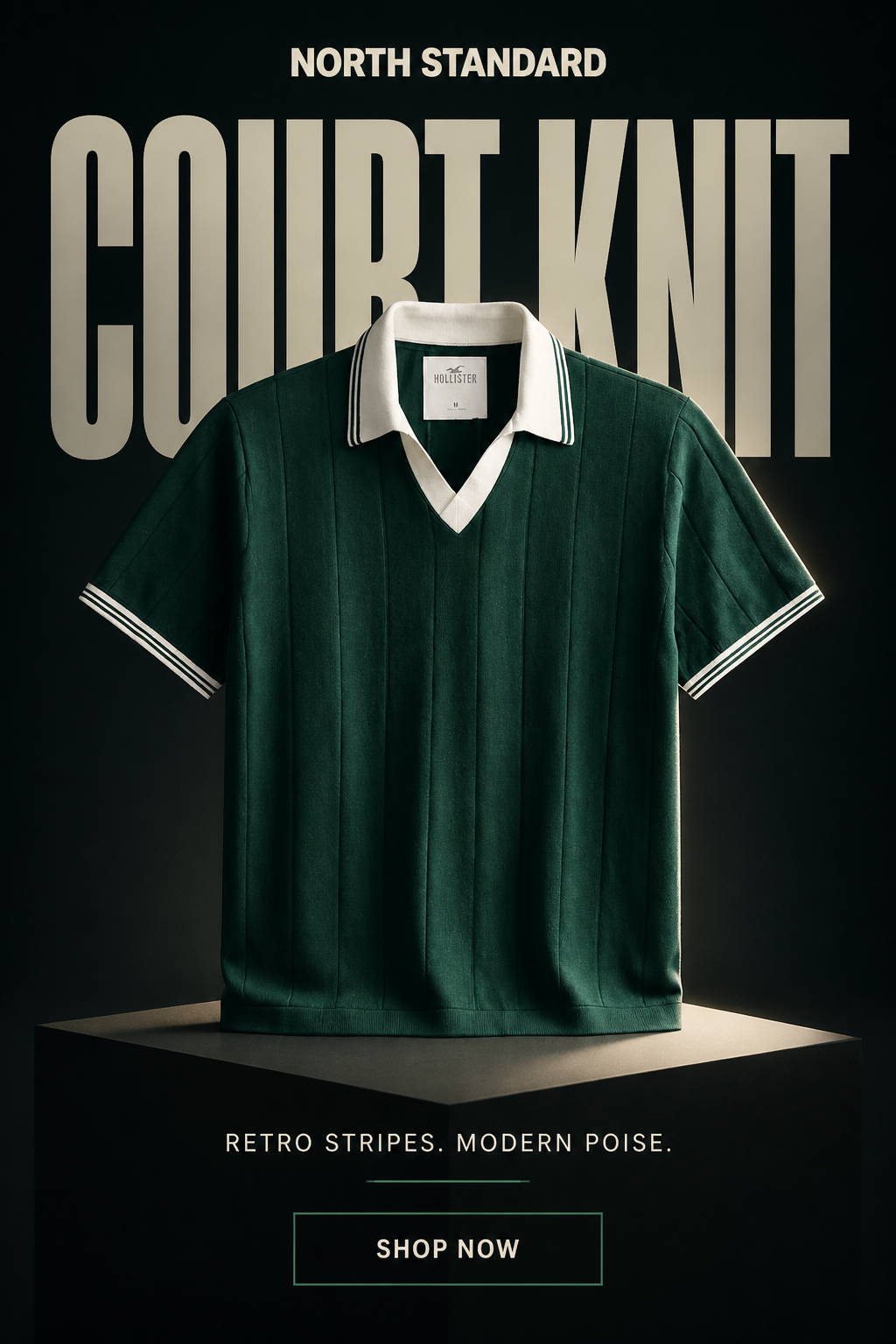 North Standard Court Knit Polo, finished Captiv ad