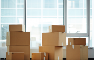Move Out Inspection image: three piles of stacked boxes