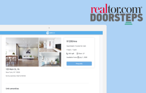 realtor.com listings image that features rentredi listings page with realtor.com and doorsteps logo