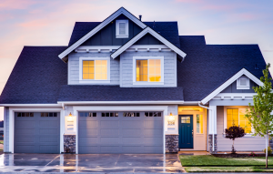 two story house with two car garage