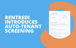 text reads: RentRedi introduces auto-tenant screening feature