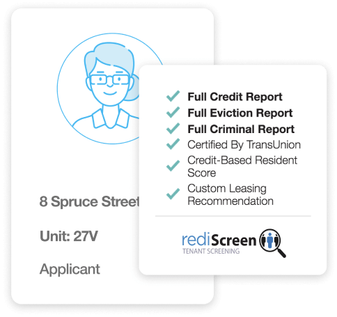 rentredi landlord software image: screen your applicants with rentredi
