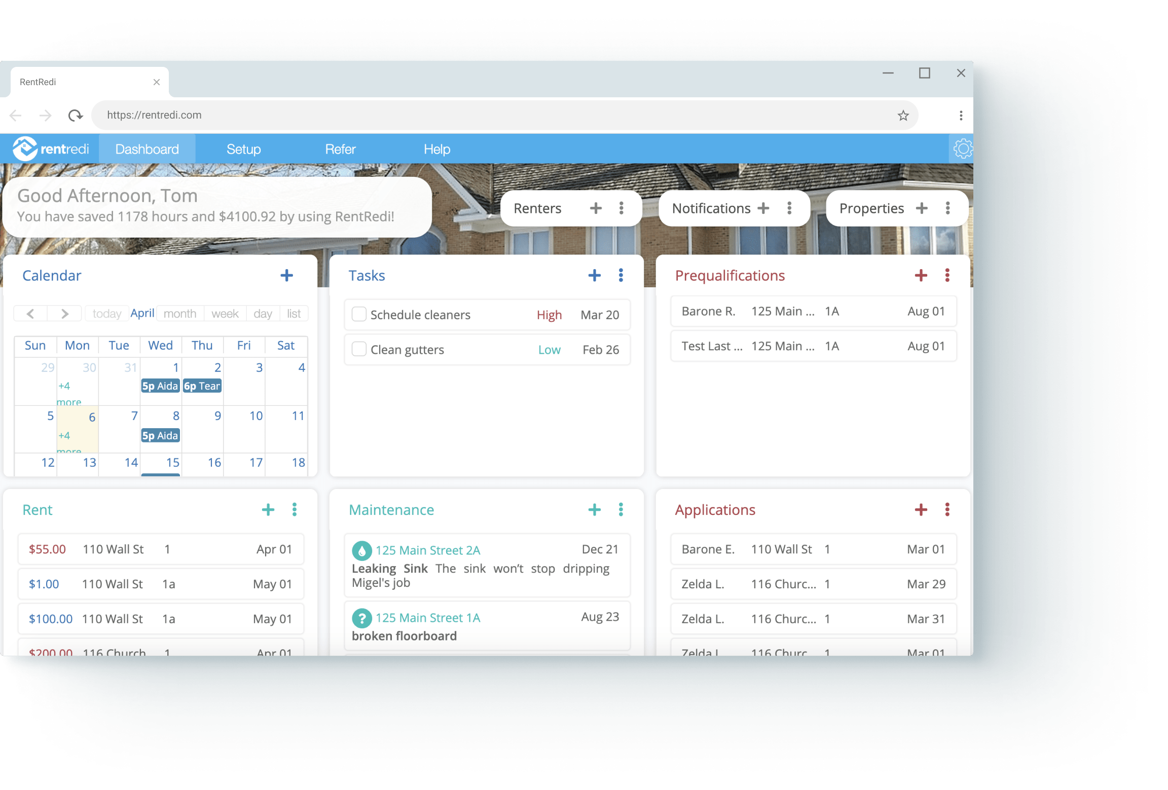 rentredi app browser view