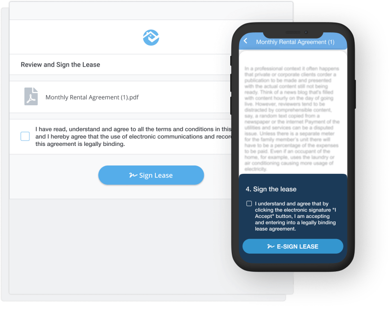 Image of RentRedi's Electronic Leases Signing Process