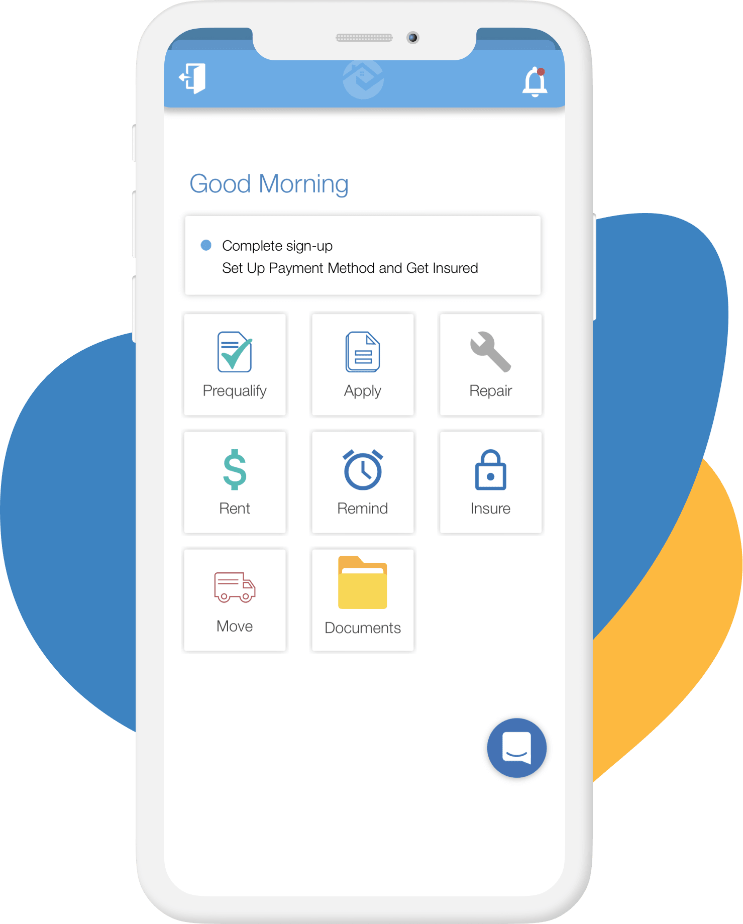 rentredi tenant app home screen
