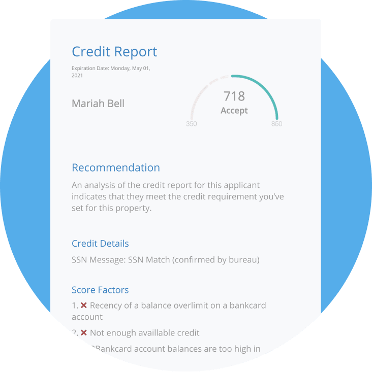 an example of rentredi tenant screening report