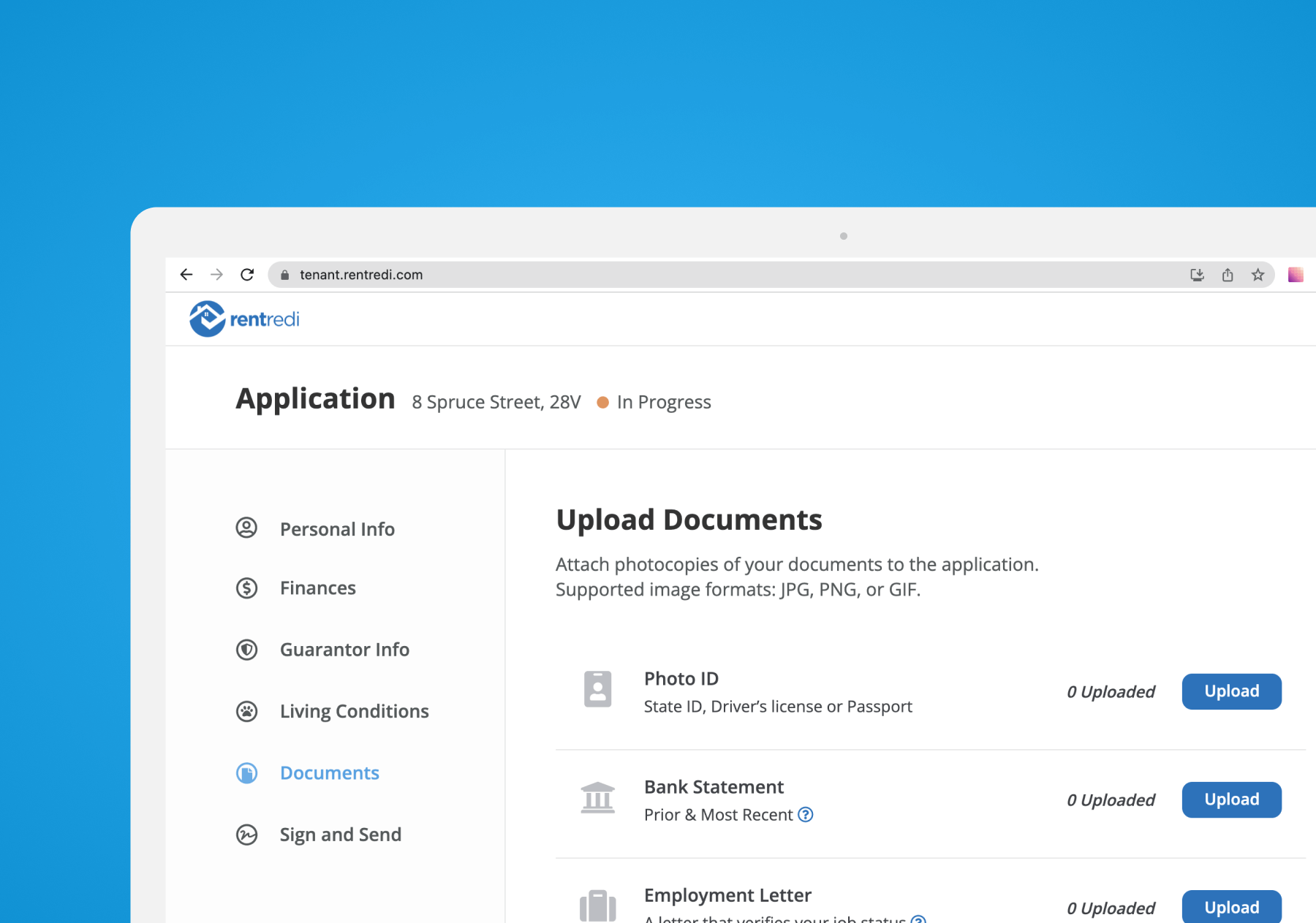 RentRedi's tenant web portal