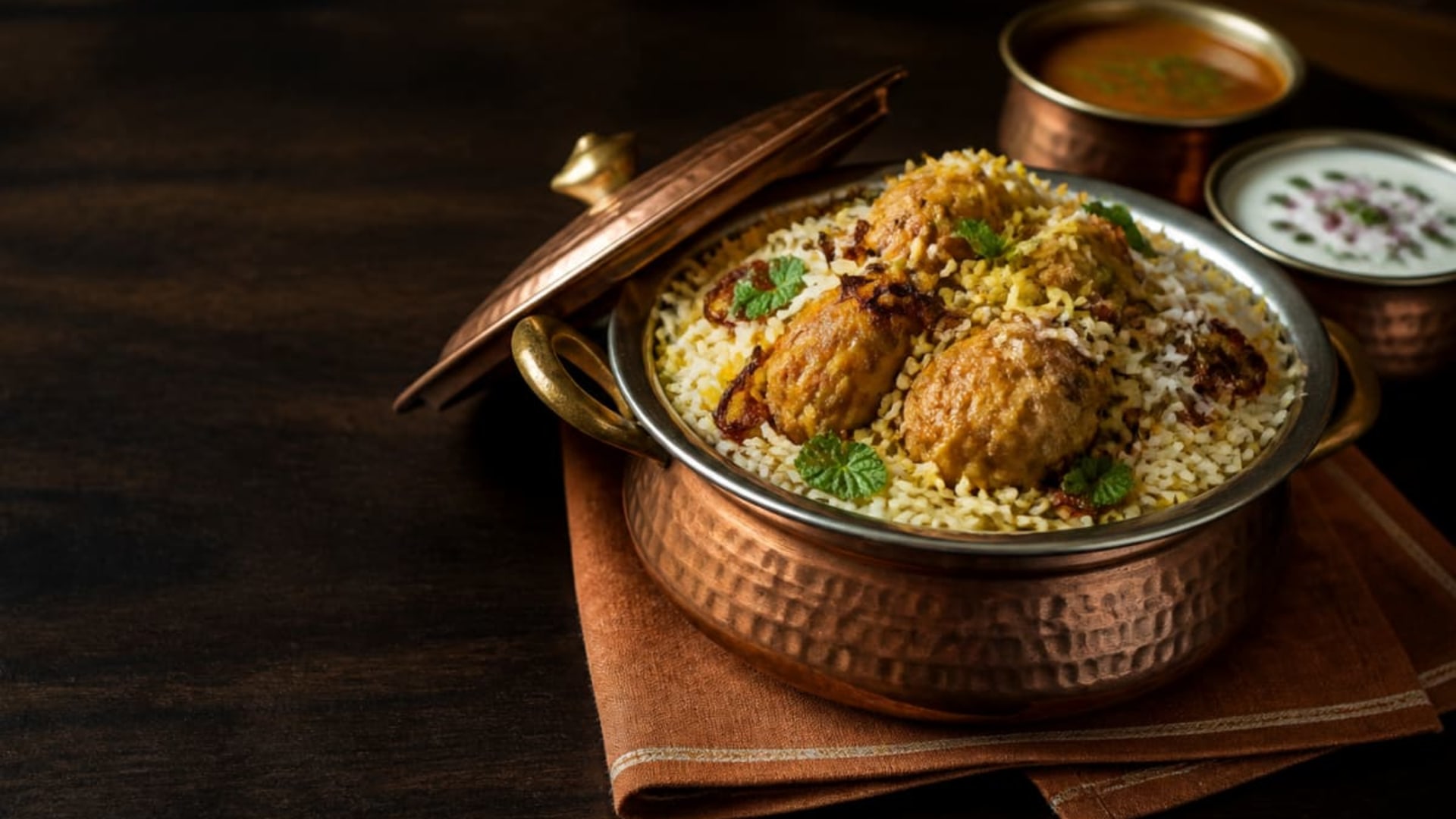 Hyderabadi chicken dum biryani at Bawarchi Biryani Miami