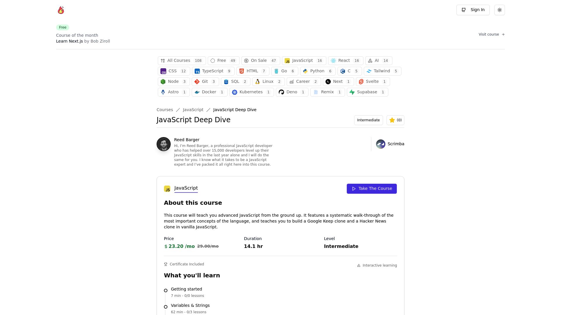 Courses.reviews