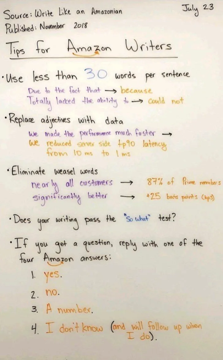 Whiteboard: Write Like An Amazonian