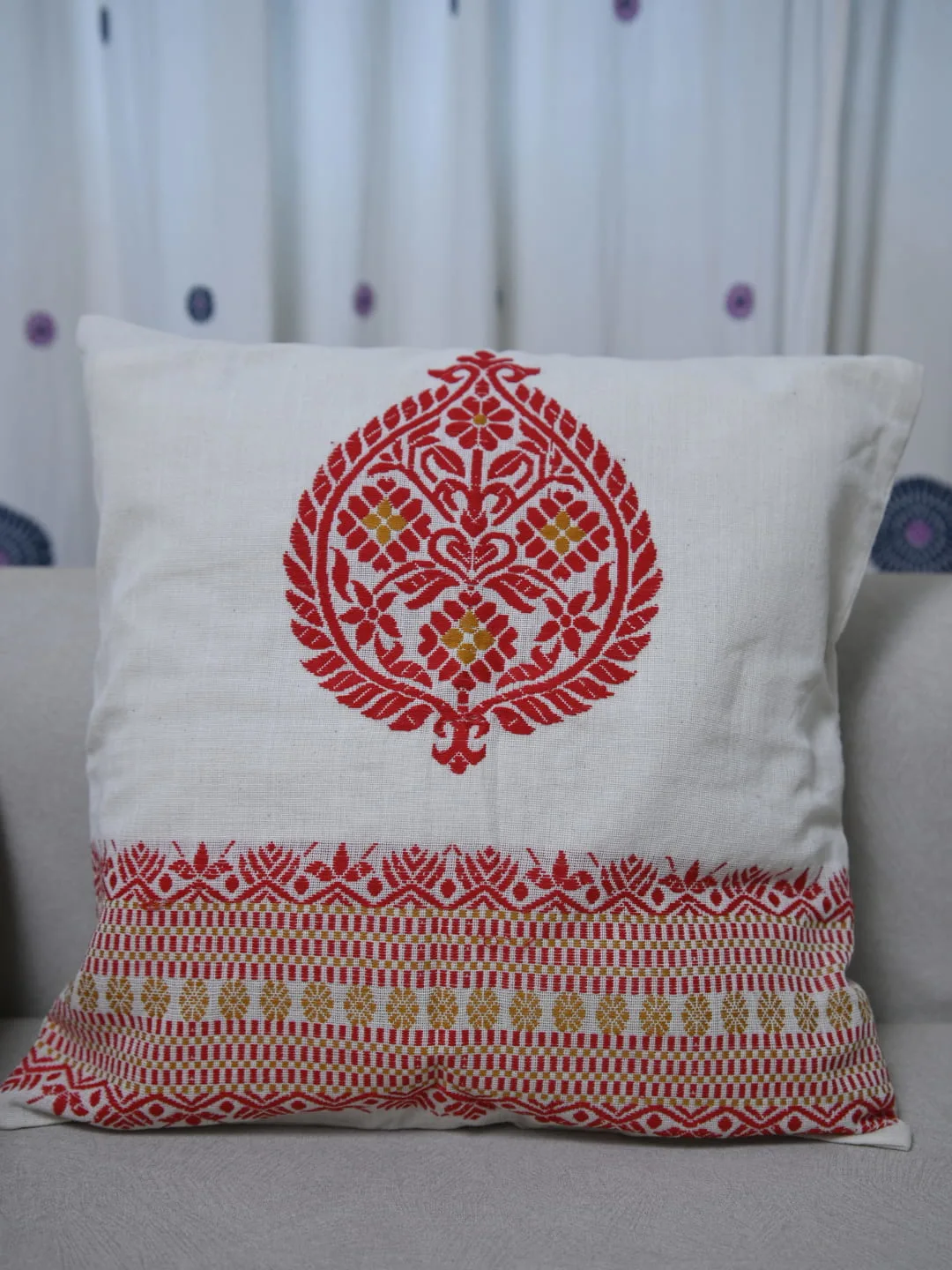 Kalka Bloom Handloom Cushion Cover