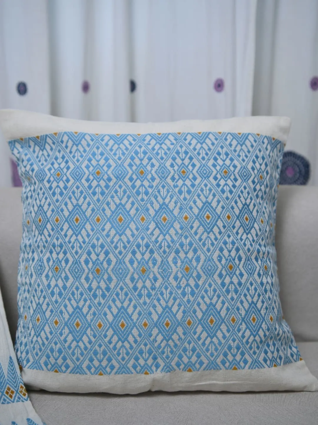 Sky Trellis Handloom Cushion Cover