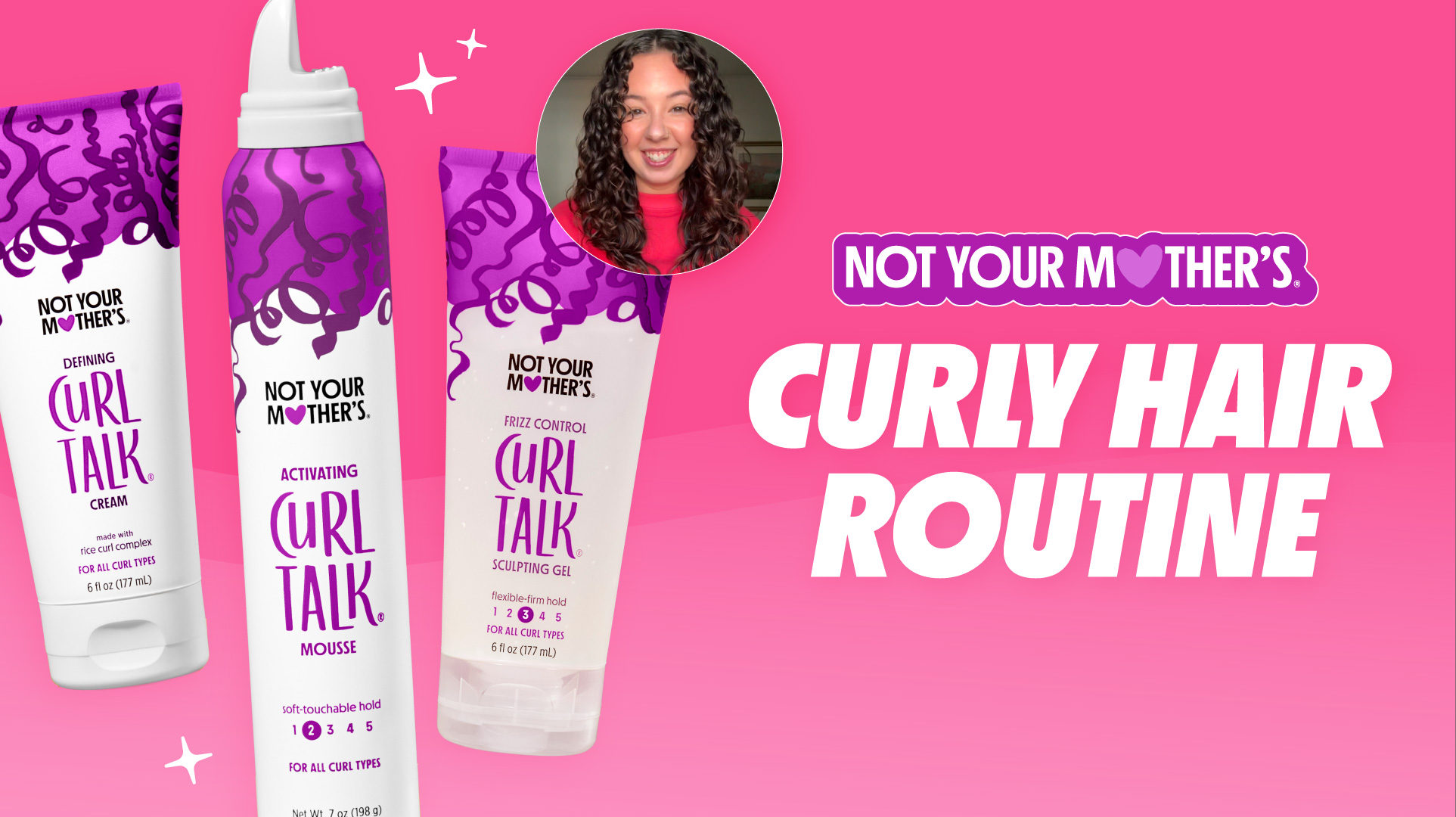 thumbnail video image 3 of Not Your Mother's Curl Talk Frizz Control Sculpting Hair Gel, Flexible-Firm Hold, 6 fl oz, 3 of 11