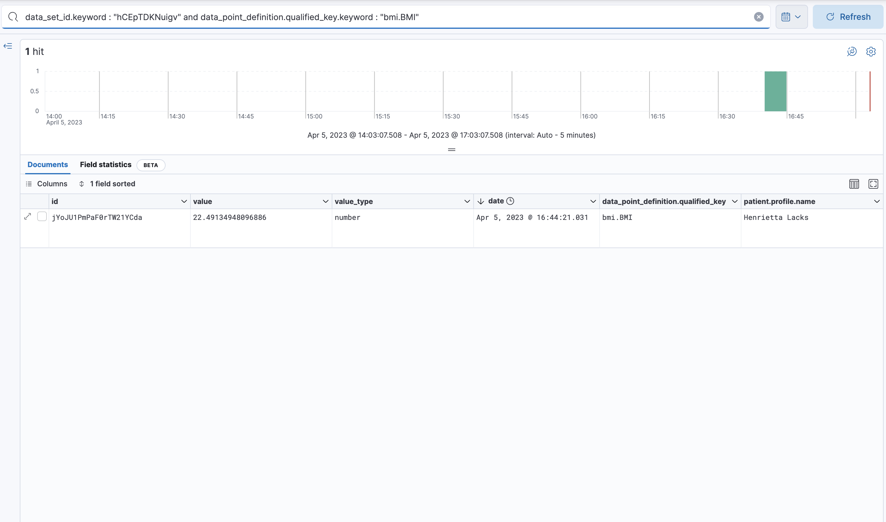 Querying data point by key