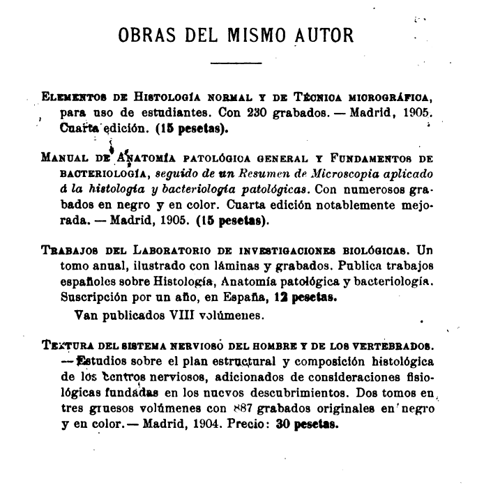 Contribución de Santiago Ramón y Cajal a la Patología