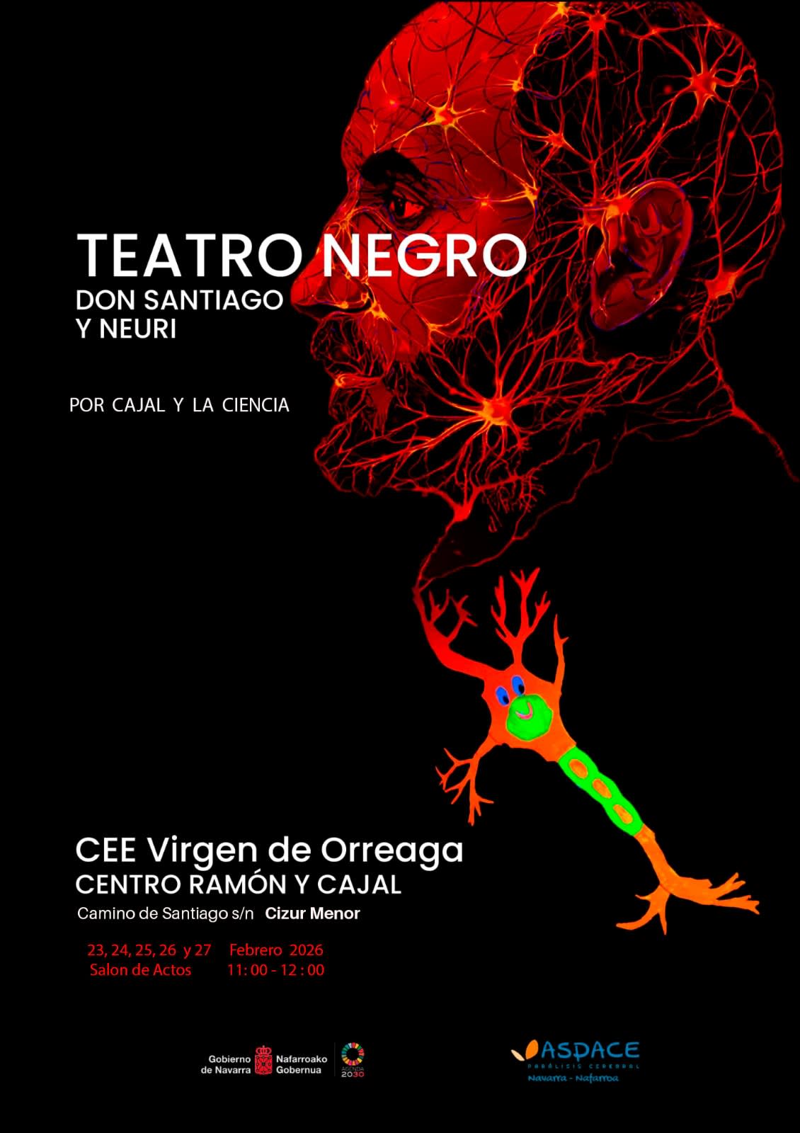 Última llamada para asistir online a “Don Santiago y Neuri”, el teatro negro de Aspace Navarra