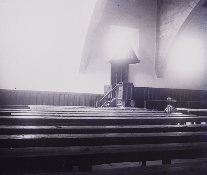 Aula de Fray Luis de León. Universidad de Salamanca. Fotografía tomada por Don Santiago Ramón y Cajal