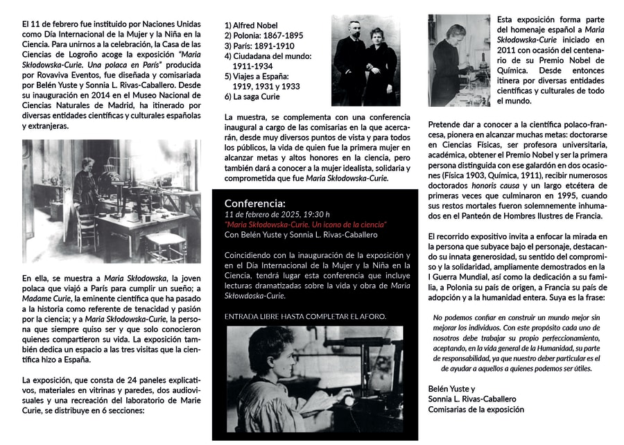 Exposición “María Sklodowska-Curie. Una polaca en París”