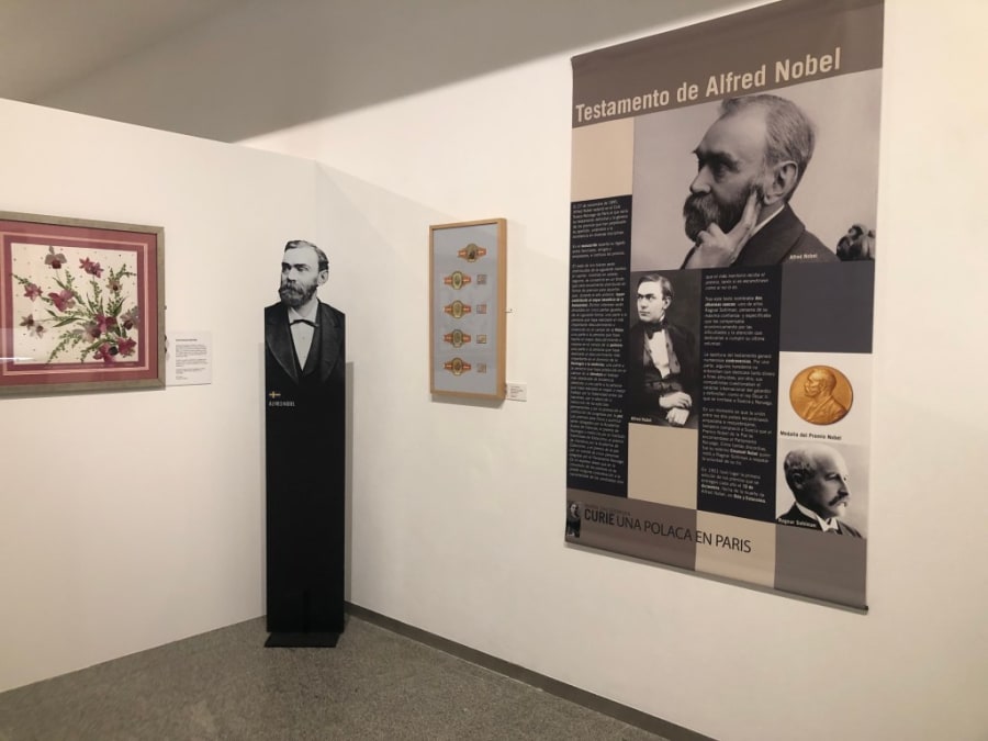 Exhibición sobre Alfred Nobel en la exposición