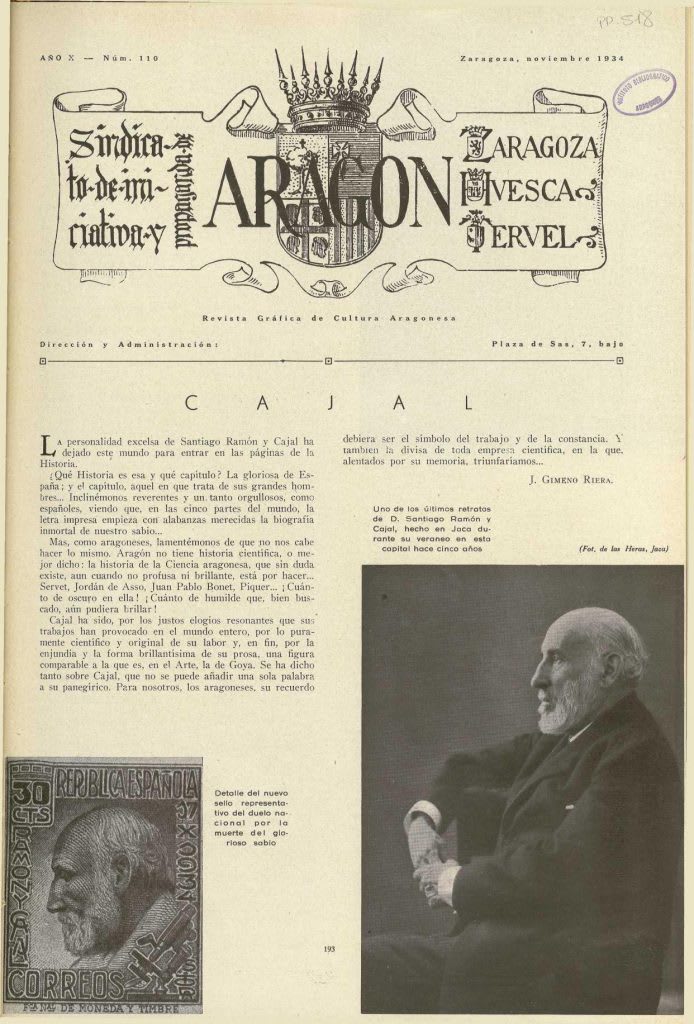 Aragón - Artículo noviembre 1934