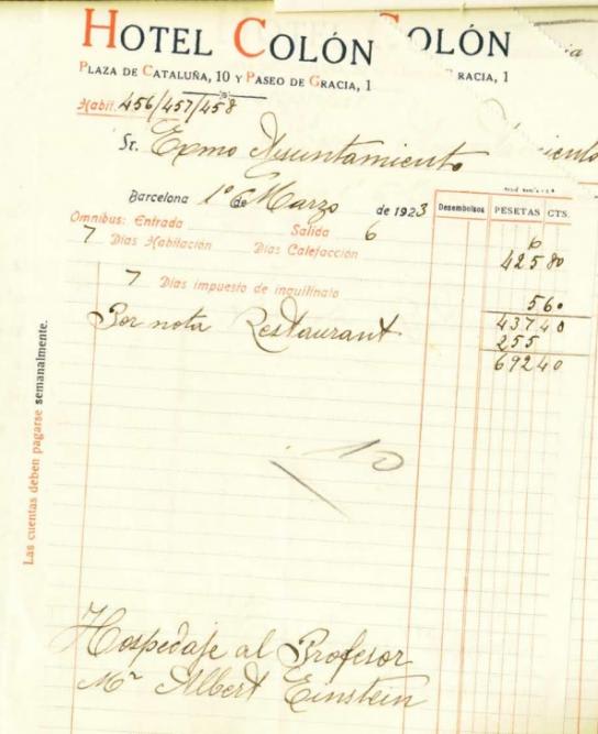 Albert Einstein en el Hotel Colón