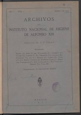 Archivos del Instituto Nacional de Higiene de Alfonso XIII. Biblioteca Nacional de España.