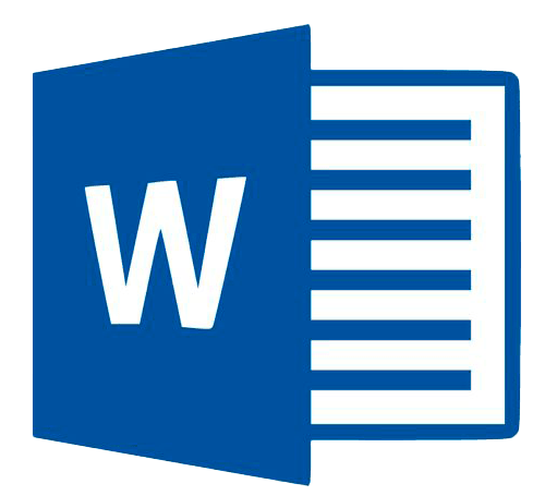 Icono del programa Microsoft Word con fondo azul.