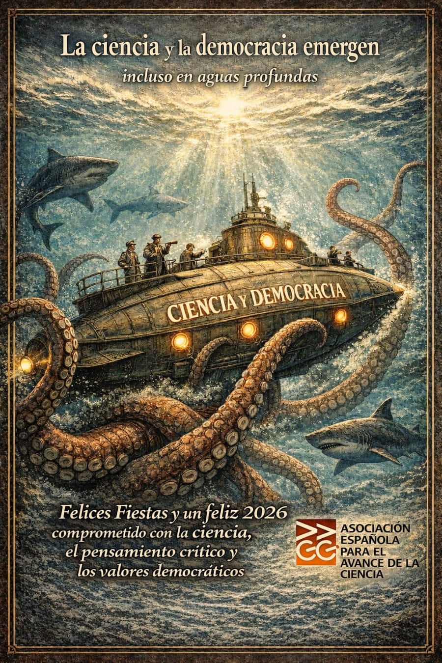 Ilustración de un submarino titulado 
