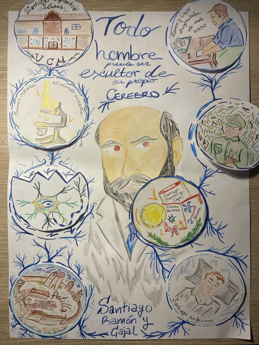 Dibujo de Santiago Ramón y Cajal 2026 - Colegio El Buen Pastor de Zaragoza