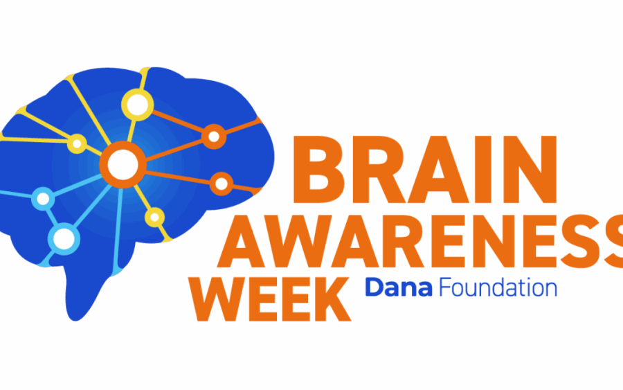 Logotipo de la Semana de Conciencia sobre el Cerebro, que muestra un cerebro estilizado en azul con conexiones, junto con el texto 