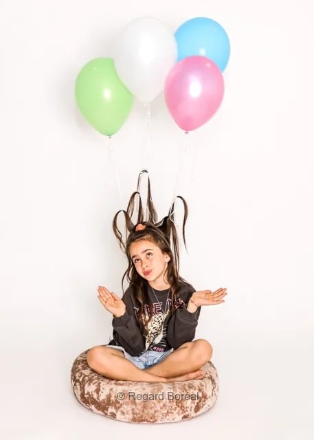 Fille, Anniversaire. Amusant. Portrait. Ballons. Fantaisies. Célébrations - Jessica Beauchemin - Regard Boréal
