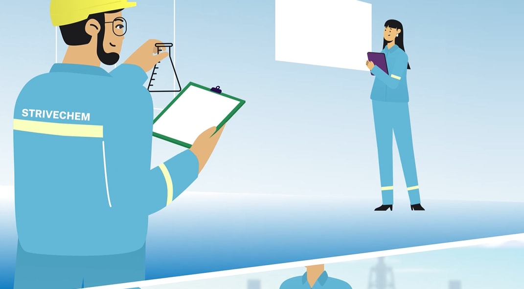 Contoh Storyborad STRIVECHEM 1 dari klien PT. Strivechem Indonesia