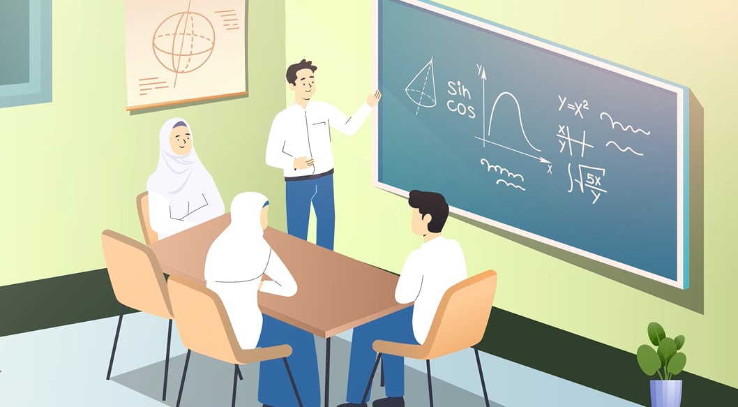 Contoh Storyborad Siswa-siswa kreatif berkumpul 1 dari klien Sekolah Inspiratif Al-Ilham